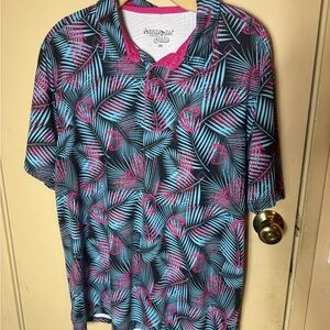 Men’s Golf Polo shirt Tropical Print Sz 2x by Breakfast Balls